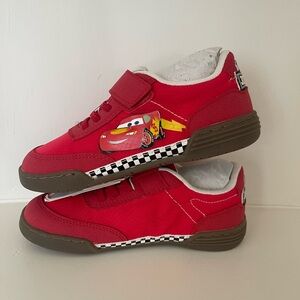 NWT Zara Disney Red Lightning McQueen Kids Sneakers with Checkered Trim Sz 12
